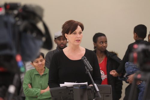 Theresa Oswald announces more supports for new Canadians at a press conference Friday held at the Phillippine Canadian Centre. See Story. Jan 30, 2015 Ruth Bonneville / Winnipeg Free Press