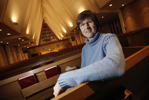 February 1, 2015 - 150101  -  Loraine MacKenzie Shepard, minister at Westworth United Church, and her congregation are helping Syrian refugee families to enter Canada. MacKenzie Shepard is photographed in her church Sunday, February 1, 2015. John Woods / Winnipeg Free Press