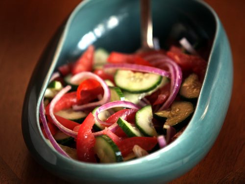 Recipe Swap, Onion tomato and cucumber Salad. See Alison Gilmore's story. February 2, 2015 - (Phil Hossack / Winnipeg Free Press)