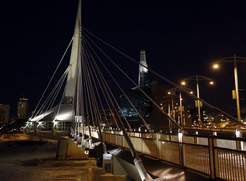 The Chez Sophie sur le pont on the Esplanade Riel pedestrian bridge closed its doors unexpectedly Monday.  Wayne Glowacki/Winnipeg Free Press Feb.3 2015
