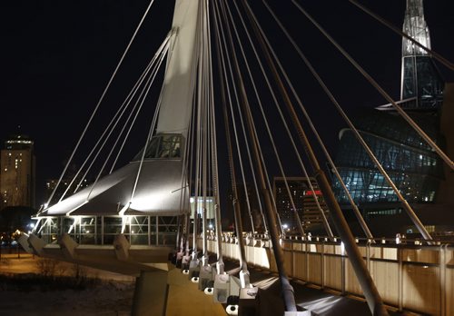 The Chez Sophie sur le pont on the Esplanade Riel pedestrian bridge closed its doors unexpectedly Monday.  Wayne Glowacki/Winnipeg Free Press Feb.3 2015
