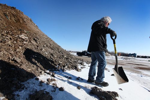 Lenn Samborski, owner of Samborski Environmental Limited which has been in business for 90 years stands next to one of his compost piles after taking samples to prove it is environmentally friendly.  On Tuesday the Manitoba Government  told him they were going to take over his business due to claims of environmental concerns.   See story.  Feb 03, 2015 Ruth Bonneville / Winnipeg Free Press
