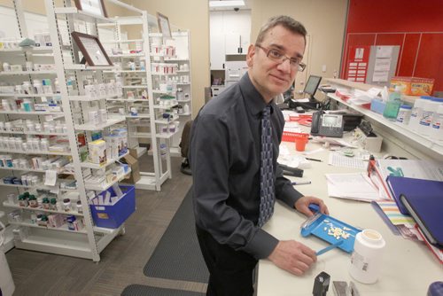 Pharmacist Charlie Scerbo is one of 88 Target pharmacy franchisees across the country who has been told he has to be out of his space by Feb. 26th. He's one of the lucky ones, he has sold his business, including patient files, to the Rexall PharmaPlus across the street. Other franchisees are scrambling.- See See Geoff Kirbyson story- Feb 03, 2015   (JOE BRYKSA / WINNIPEG FREE PRESS)