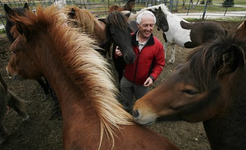 John Woods / Winnipeg Free Press / September 18/07- 070918  - Brett Arnason, owner of Arnason Icelandic Horse Farm shows off some of the horses at his ranch Tuesday September 18/07.