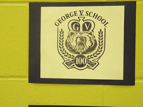 Canstar Community News Jan. 15, 2015 - George V School in Elmwood celebrates 100th anniversary with a special logo, incorportating the past and current logos. (SHELDON BIRNIE/CANSTAR COMMUNITY NEWS/HERALD).