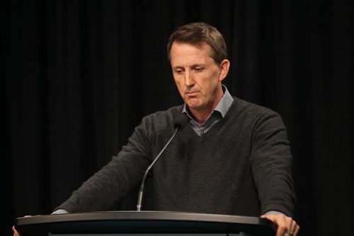 Mark Chipman - Executive Chairman of the Board of TrueNorth Sports & Entertainment Limited comments on his firms involvement in a proposed development called TrueNorth Square adjacent to the MTS Centre- -See Bartley Kives Story- Feb 04, 2015 (JOE BRYKSA / WINNIPEG FREE PRESS)