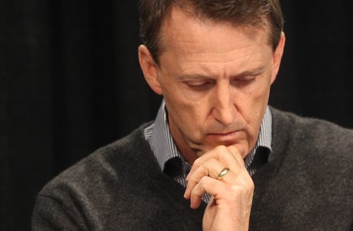 Mark Chipman - Executive Chairman of the Board of TrueNorth Sports & Entertainment Limited comments on his firms involvement in a proposed development called TrueNorth Square adjacent to the MTS Centre- -See Bartley Kives Story- Feb 04, 2015   (JOE BRYKSA / WINNIPEG FREE PRESS)