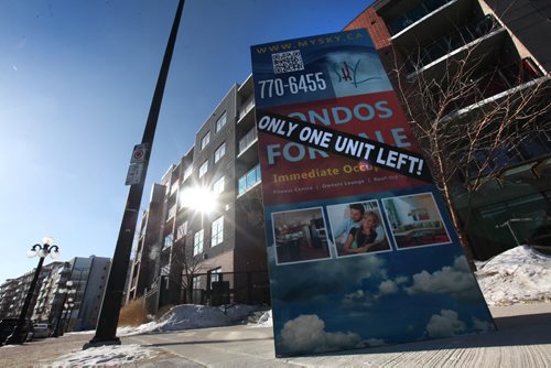49.8 Feature: Housing market in Winnipeg Street view of newly built condo's on Waterfront drive along Red River in the Exchange District in downtown Winnipeg.  Feb 04, 2015 Ruth Bonneville / Winnipeg Free Press