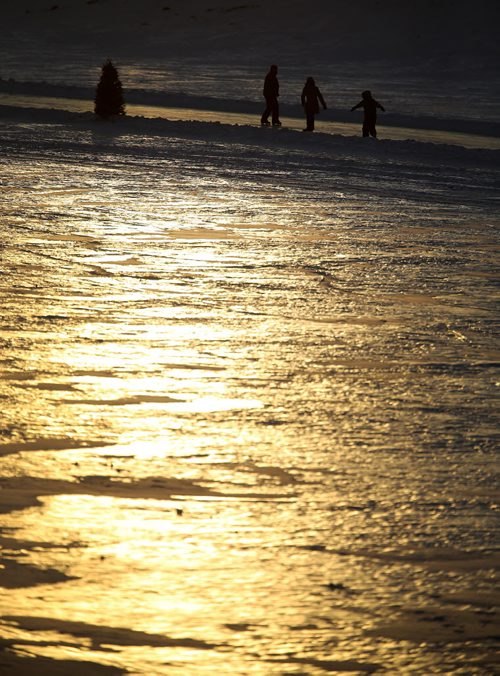 Skaters on the River Trail on the Red River seen from The Winnipeg Rowing Club, Wednesday, February 4, 2015. (TREVOR HAGAN/WINNIPEG FREE PRESS)