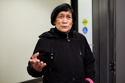 Aida Jucutan from the Philippines is very happy to have an apartment at  Marie Rose Place 207 Edmonton St a new six-storey building thatÄôs now open and provides supportive housing for immigrant and refugee women. 150205 February 05, 2015 Mike Deal / Winnipeg Free Press
