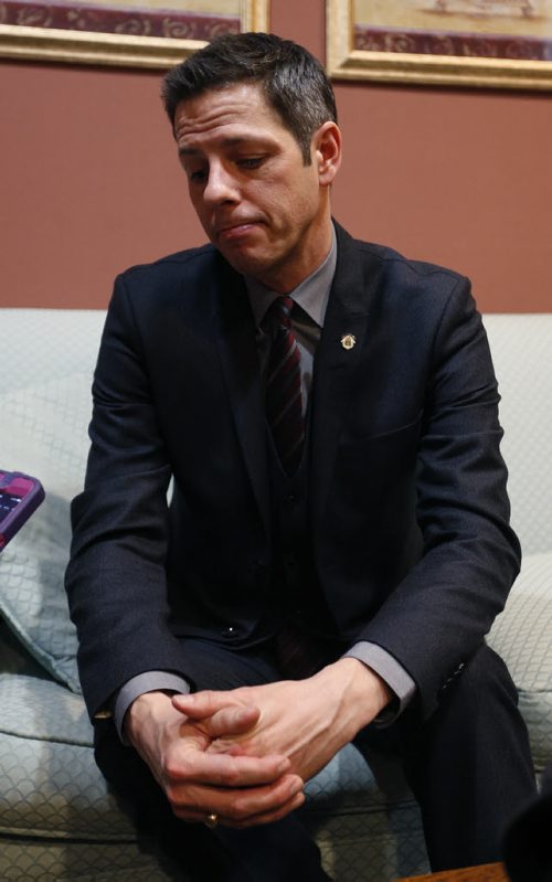 Winnipeg Mayor Brian Bowman is interviewed at City Hall Friday. Geoff Kirbyson story. Wayne Glowacki/Winnipeg Free Press Feb.6  2015