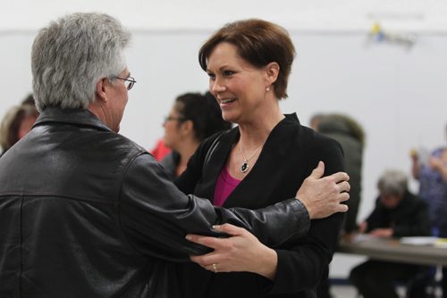 NDP NOMINATION MEETINGS -  NDP leadership candidate Theresa Oswald greets members of the NDP party at riding at the Southdale Community Club  Saturday afternoon. Feb 07, 2015 Ruth Bonneville / Winnipeg Free Press