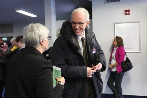NDP NOMINATION MEETINGS -  NDP leadership candidate Steve Ashton greets members of the NDP party at riding at the Southdale Community Club  Saturday afternoon. Feb 07, 2015 Ruth Bonneville / Winnipeg Free Press