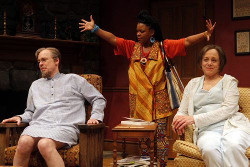 ENT - VANYA and SONYA and MASHA and SPIKE by Christopher Durang. The play is at the Royal MTC Mainstage from Feb. 12 to March 7. Front left, Steven Sutcliffe as Vanya, middle, Audrey Dwyer as Cassandra, right, Fiona Reid as Sonya. BORIS MINKEVICH / WINNIPEG FREE PRESS  FEB. 10, 2015