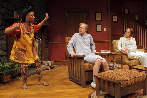 ENT - VANYA and SONYA and MASHA and SPIKE by Christopher Durang. The play is at the Royal MTC Mainstage from Feb. 12 to March 7. From left, Audrey Dwyer as Cassandra, middle, Steven Sutcliffe as Vanya, right, Fiona Reid as Sonya. BORIS MINKEVICH / WINNIPEG FREE PRESS  FEB. 10, 2015