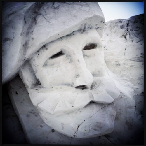 Local artists have recently finished the snow sculptures that are located around the city for the Festival du Voyageur. This is part of the sculpture located at the Bishop Grandon and Lagimodière intersection. 150209 - Wednesday, February 11, 2015 -  (MIKE DEAL / WINNIPEG FREE PRESS)