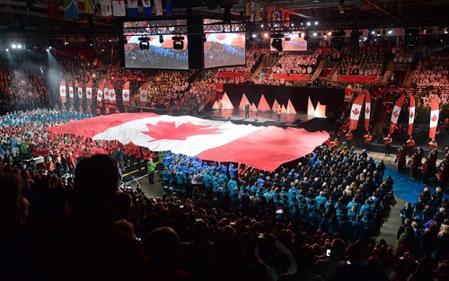 (PRG101)2015 Canada Winter Games-Opening ceremony of the 2015 Canada Winter Games in Prince George, BC Friday evening. 7,000 athletes coaches volunteers and spectators took in the event. Prince George Citizen / Brent Braaten   Feb 13 2015