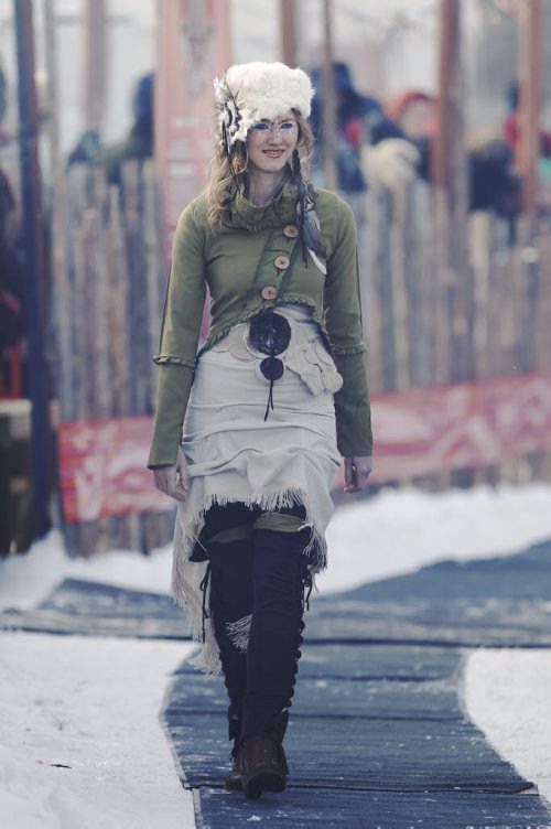 February 15, 2015 - 150215  -  Models walk the catwalk at The Festival du Voyageur's Fashion On Ice at the Forks Sunday, February 15, 2015.  John Woods / Winnipeg Free Press