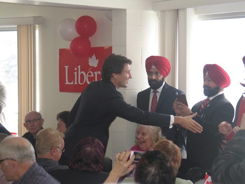 Canstar Community News Feb. 11, 2015 - Federal Liberal leader Justin Trudeau met with supporters in Kildonan-St. Paul Wednesday morning. (SHELDON BIRNIE/CANSTAR COMMUNITY NEWS/HERALD)