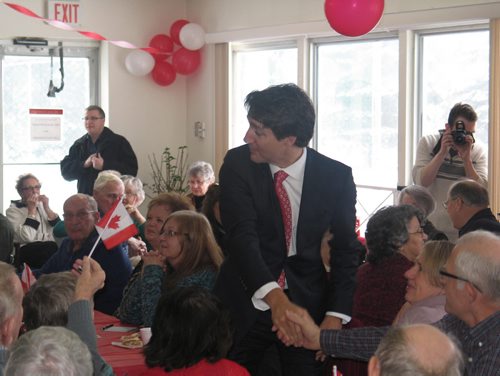 Canstar Community News Feb. 11, 2015 - Federal Liberal leader Justin Trudeau met with supporters in Kildonan-St. Paul Wednesday morning. (SHELDON BIRNIE/CANSTAR COMMUNITY NEWS/HERALD)