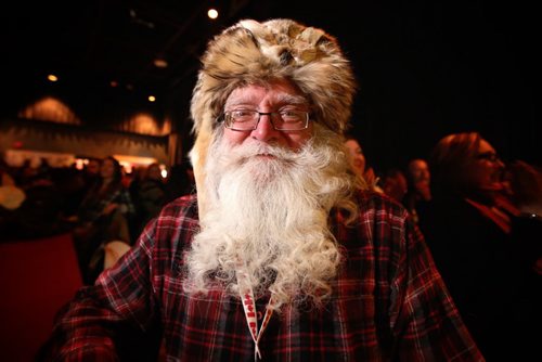 Roger Prince, 72, waits to compete in the 33rd beard growing contest at Festival du Voyageur, Friday, January 20, 2015. (TREVOR HAGAN/WINNIPEG FREE PRESS)