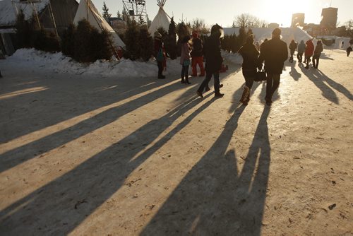 February 22, 2015 - 150222  -  The sun sets on the last day of the Festival Du Voyageur Sunday, February 22, 2015. John Woods / Winnipeg Free Press
