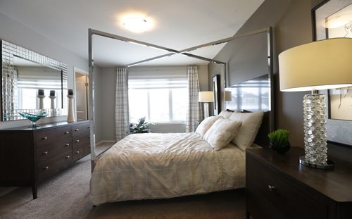 Homes.  The master bedroom in 240 Park West Drive in Bridgwater Lakes. Contact is Hilton Homes Spencer Curtis.  Todd Lewys story Wayne Glowacki/Winnipeg Free Press Feb.23   2015