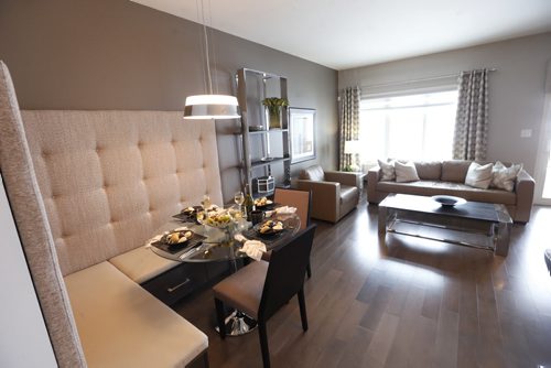 Homes.  Dining area on the main floor at 240 Park West Drive in Bridgwater Lakes. Contact is Hilton Homes Spencer Curtis.  Todd Lewys story Wayne Glowacki/Winnipeg Free Press Feb.23   2015