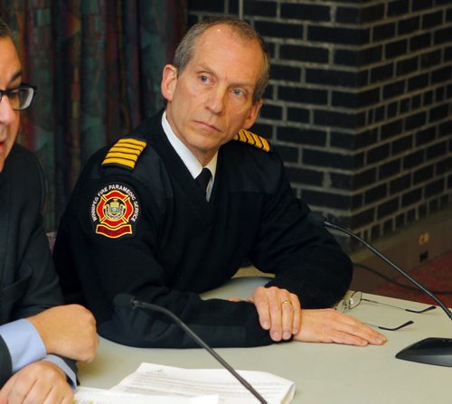 LOCAL - TRAFFIC REPORT RE FIRE HALL - Fire and Paramedic Chief John Lane in the press conference on the 2nd floor conference room at the City Administration building. BORIS MINKEVICH/WINNIPEG FREE PRESS FEB. 24, 2015