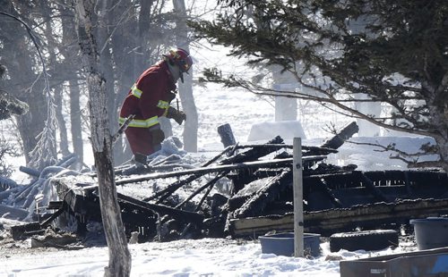 The scene of a fatal house fire near Kane, Mb. where four brothers died. The fire occurred at about 12:30 a.m. near the community of Kane, which is located about 20 kilometres west of Morris on Highway 23. Adam Wazny story Wayne Glowacki/Winnipeg Free Press Feb.25   2015