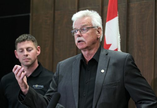 House Fire in Kane in vicinity of Morris Manitoba. Morris Reeve, Ralph Groening, talks to reporters about the house fire that took the lives of four children at press conference in Morris Wednesday.  Feb 25, 2015 Ruth Bonneville / Winnipeg Free Press