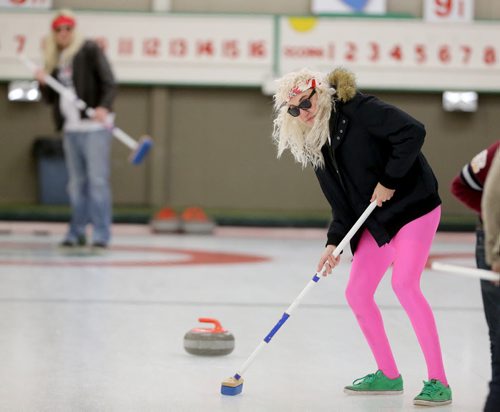 The Manitoba Music Rocks Charity Bonspiel at the Granite Curling Club, Saturday, February 28, 2015. (TREVOR HAGAN/WINNIPEG FREE PRESS)