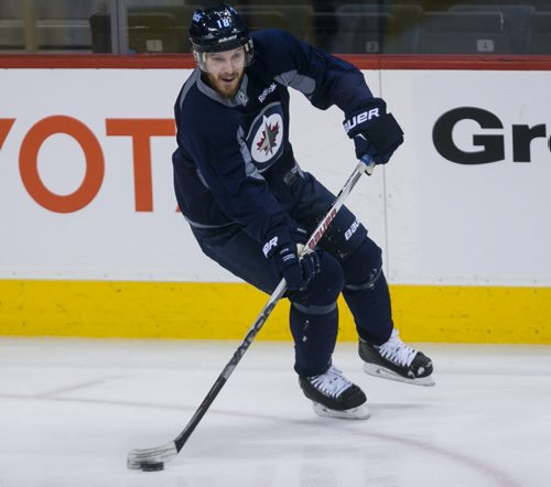 Winnipeg Jets'  Brian Little during practice Monday.  150302 - Monday, March 02, 2015 - (Melissa Tait / Winnipeg Free Press)