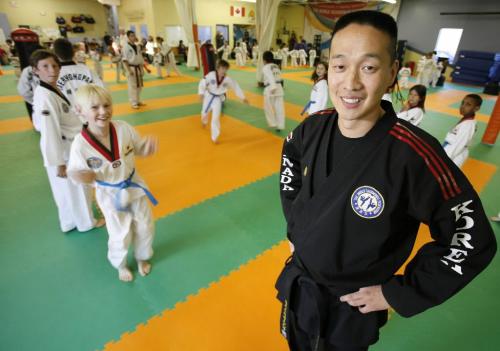 John Woods / Winnipeg Free Press / October 2/07- 071002  - Jae Park, owner of Tae Ryong Park Academy (a tae kwon do school) and 2006 World Hanmadang Champion at the academy Tuesday, October 2/07.
