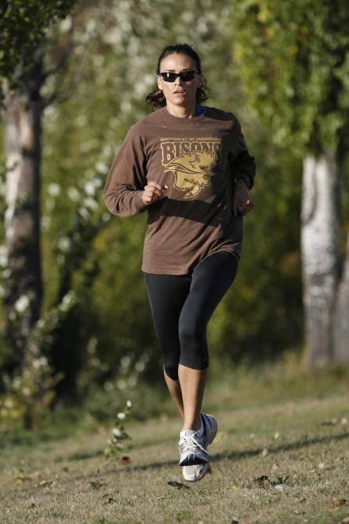 John Woods / Winnipeg Free Press / October 2/07- 071002  - Georgette Mink, member of the U of Manitoba cross country team, trains at Kilcona Park Tuesday October 2/07.  Mink is traveling to the World Outdoor Track and Field Championships in India.