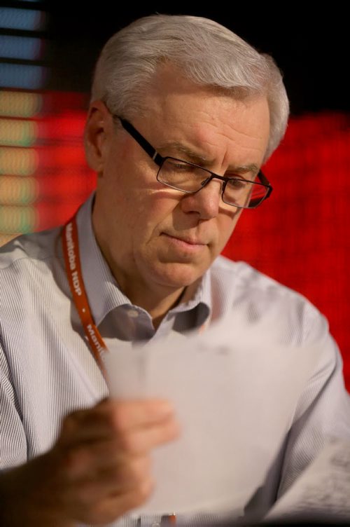 Premier Greg Selinger at the NDP Convention at CanadInns Polo Park, Friday, March 6, 2015. (TREVOR HAGAN/WINNIPEG FREE PRESS)