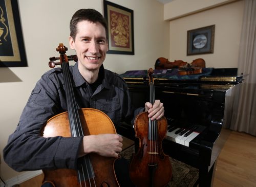 WSO Associate Concertmaster Karl Stobbe has been noinated for a Juno Award, Friday, March 6, 2015. (TREVOR HAGAN/WINNIPEG FREE PRESS)