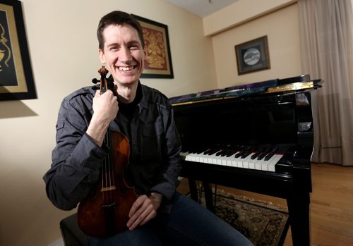 WSO Associate Concertmaster Karl Stobbe has been noinated for a Juno Award, Friday, March 6, 2015. (TREVOR HAGAN/WINNIPEG FREE PRESS)