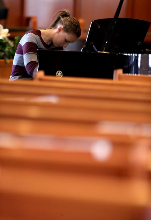Talia Hillmer, 19, performs during the Winnipeg Music Festival at St.Mary's Road United Church, Saturday, March 7, 2015. (TREVOR HAGAN/WINNIPEG FREE PRESS)