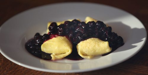 Cheese Blintz with blueberries. Alison Gilmore story.  March 9, 2015 - (Phil Hossack / Winnipeg Free Press)