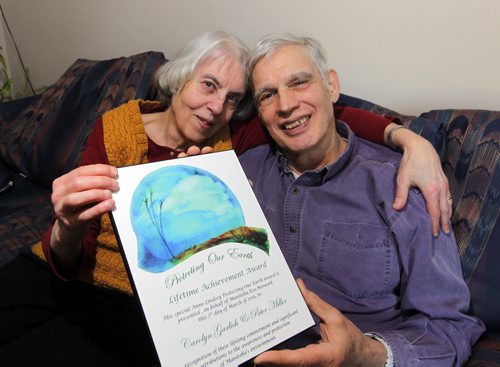 ECO PAGE - This months story is a profile of dedicated environmentalists Peter Miller and Carolyn Garlich. The pair were honored recently with a lifetime achievement award, the fifth annual Anne Lindsey Protecting Our Earth Awards by local grassroots umbrella organization, the Manitoba Eco-Network. BORIS MINKEVICH/WINNIPEG FREE PRESS MARCH 10, 2015