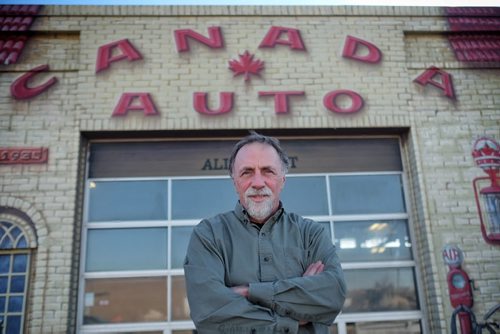 Dan Iwanchuk, third generation owner of Canada Auto, at 1688 St.Matthews, and Route 90. The City of Winnipeg has apparently sold off too much of the old football stadium land and now its trying to expropriate several properties around Polo Park to follow through on a plan to improve traffic.  150310 March 10, 2015 Mike Deal / Winnipeg Free Press