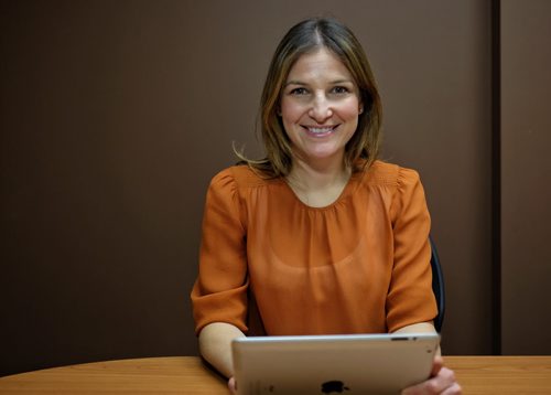 Carly Shuler, owner of Kindoma, a company that has created an app for families that combines video chat features and children's stories, it let's parents read to kids while they're away. 150311 March 11, 2015 Mike Deal / Winnipeg Free Press