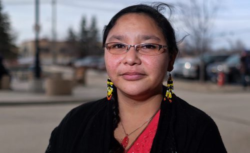 Dawn Lavand an attendee at the All Children Matter public awareness forum spoke out against the Federal Government's position on aboriginal women and other women of faith Thursday morning at the Best Western Plus hotel.   150312 March 12, 2015 Mike Deal / Winnipeg Free Press