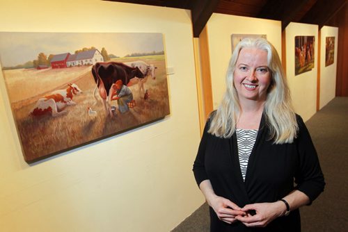 FAITH - Local artist Lynda Toews portrays farm animals as part of sacred relationship @ Mennonite Heritage Centre Gallery, 600 Shaftesbury. BORIS MINKEVICH/WINNIPEG FREE PRESS MARCH 12, 2015