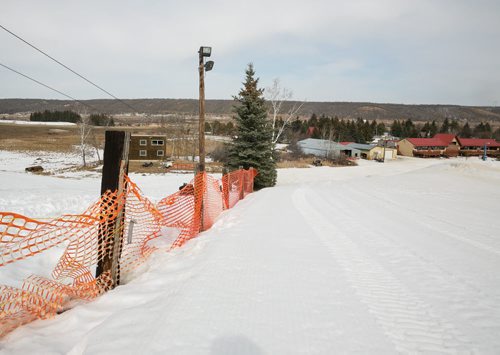 The snow fence where Kelsey Brewster, 13, crashed while on a school ski trip March 5 at Holiday Mountain. She died in hospital March 12. 150312 - Thursday, March 12, 2015 - (Melissa Tait / Winnipeg Free Press)