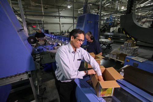 Winnipeg Free Press Mailroom Manager, Parmesh Sharma.      March 12, 2015 Ruth Bonneville / Winnipeg Free Press.