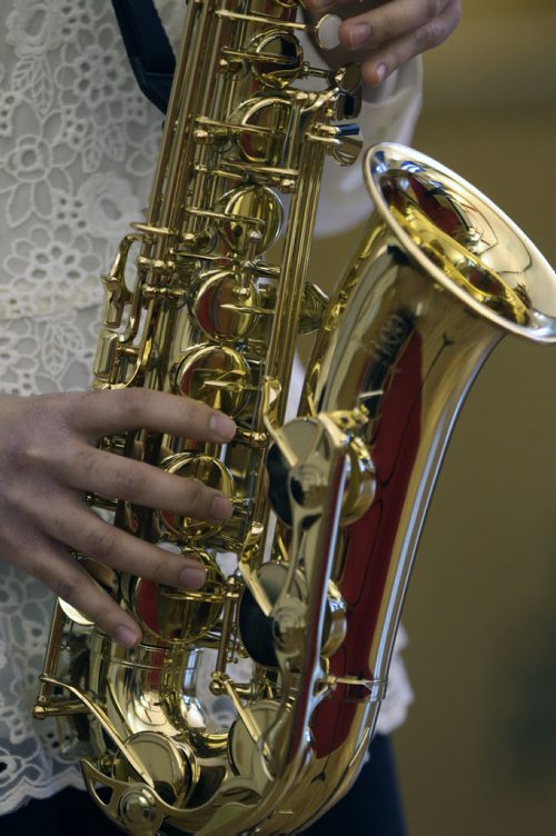 Ying Ni He plays the saxophone in Class 5770 Grades 9-10 competing in the Winnipeg Music Festival at Fort Garry united Church on Point Road- Standup Photo- Mar 13, 2015   (JOE BRYKSA / WINNIPEG FREE PRESS)