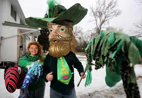 Margaret Gannon and Doug Speirs, organizer for the St.Patrick's Day Parade, Friday, March 13, 2015. (TREVOR HAGAN/WINNIPEG FREE PRESS)