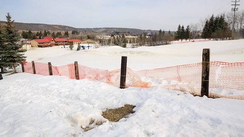 A fence along expert run 7 (Turner) at Holiday Mountain in La Riviere where Kelsey Brewster crashed March 5, 2015.  150316 - Monday, March 16, 2015 - (Melissa Tait / Winnipeg Free Press)